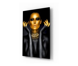Slikanje na osiguranom staklu Gold Woman  72 x 46 cm