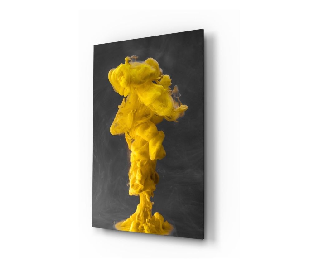  Festés rögzített üvegre, Yellow Smoke 72 x 46 cm