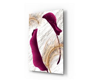Malba na zabezpečené sklo, Burgundy Leaves  72 x 46 cm