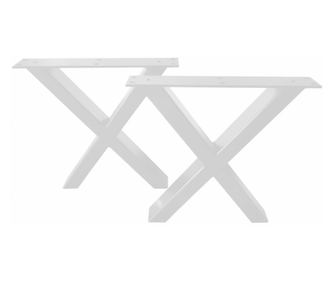 Set 2 Picioare Masa Metal, Stil Scandinav Forma X, Profil Lat, Vopsire in Camp Electrostatic, Finisaje Premium