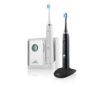 Комплект от 2 x Sonic електрическа четка за зъби ETA Sonetic 3707 90010, UV дезинфекция, IPX7, MicroBUBBLES, бяла и черна