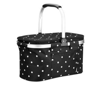 Сгъваема чанта за пикник с дръжка Navaris, 27 L, изолирана, черна, 45859.32
