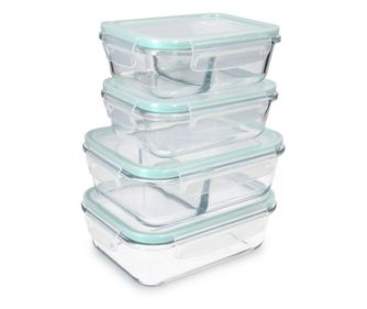 Set de 4 caserole de depozitare a alimentelor din sticla, 1000ml, 600ml, 47684.04.01