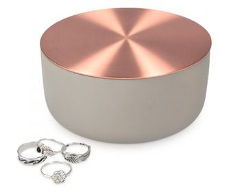 Кутия за бижута от бетон и метал, 11,5 х 6 см, 49479.01
