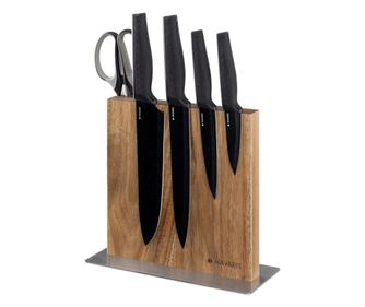 Suport magnetic pentru cutite pe doua fete din lemn de salcam, 22.5 x 22 cm, 50416.025.02