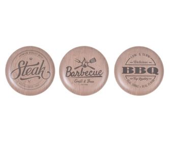 Σετ 3 πιάτα Excellent Houseware, μελαμίνη, 25 εκ., καφέ