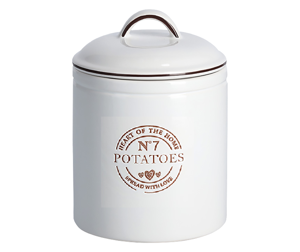 Zeller Potato Storage Container, Ceramic, 17.5x24.5 cm, 2900 ml, White