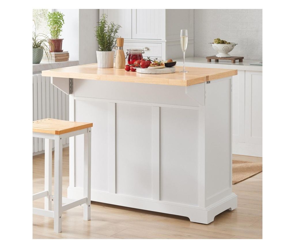 SoBuy ilot central cuisine, kuhinjski otok, kuhinjski otok na kolesih FKW71-WN - 13