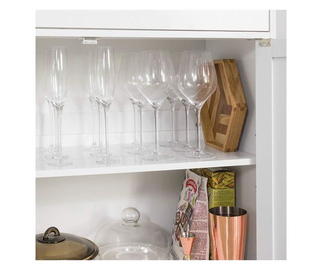 SoBuy FSB26-W Kuchyňská skříňka Kuchyňská police Příborník Boční skříňka Bílá 90x148x40cm