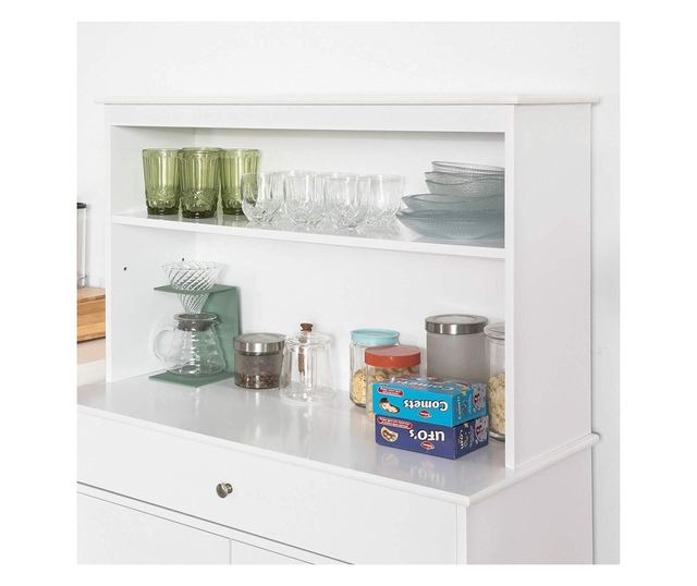SoBuy FSB26-W Kuchyňská skříňka Kuchyňská police Příborník Boční skříňka Bílá 90x148x40cm