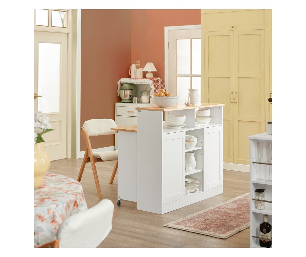 SoBuy βοηθητικά έπιπλα κουζίνασ, υπουργικό συμβούλιο με τροχούς, ραφια για φουρνο μικροκυματων FSB36-WN - 12