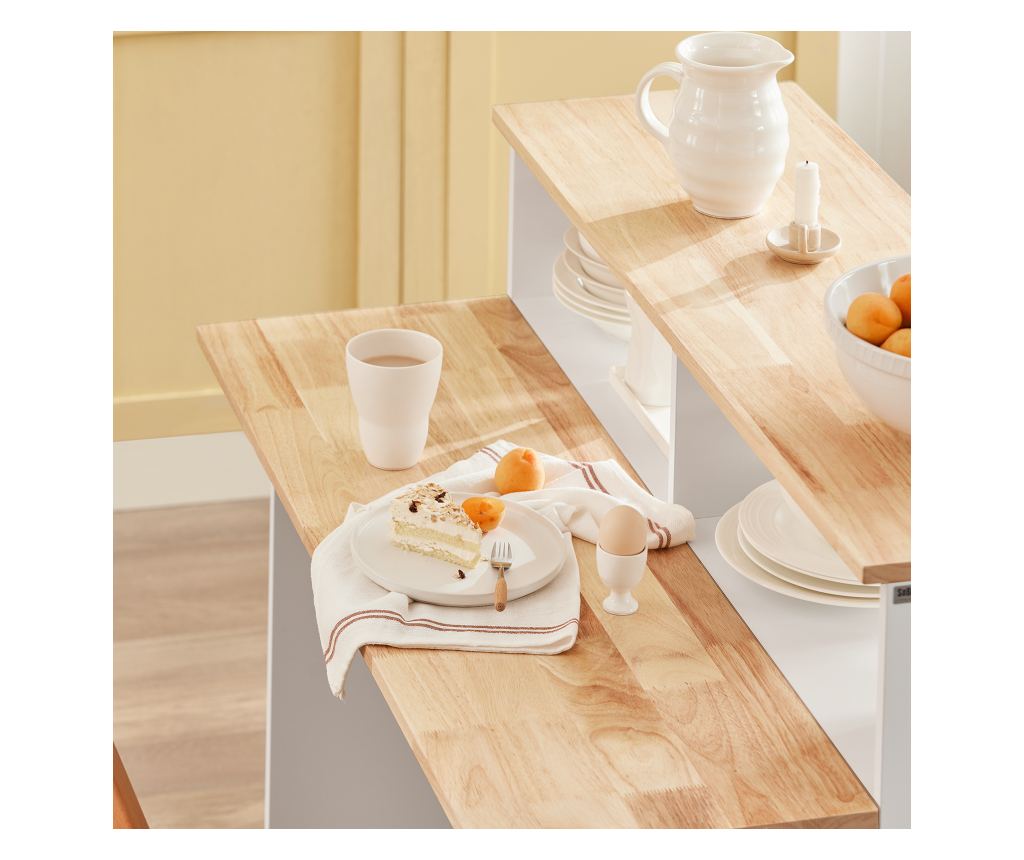 SoBuy βοηθητικά έπιπλα κουζίνασ, υπουργικό συμβούλιο με τροχούς, ραφια για φουρνο μικροκυματων FSB36-WN - 15