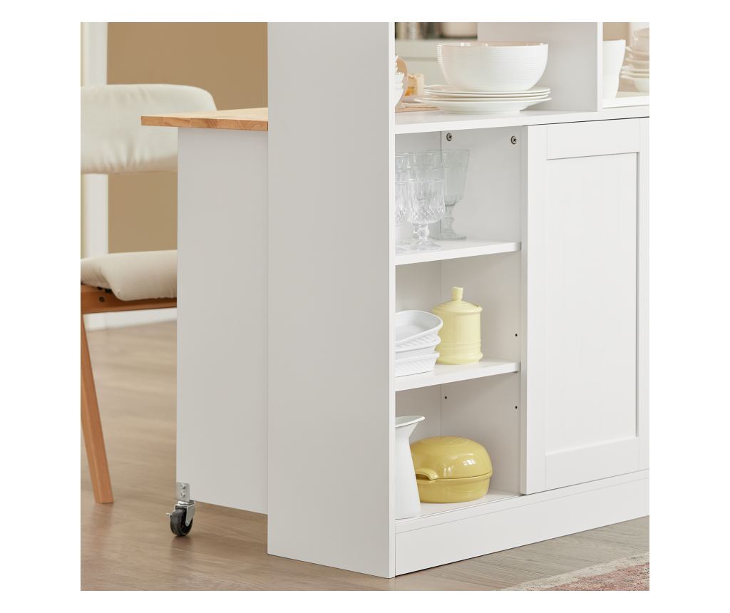 SoBuy βοηθητικά έπιπλα κουζίνασ, υπουργικό συμβούλιο με τροχούς, ραφια για φουρνο μικροκυματων FSB36-WN - 16