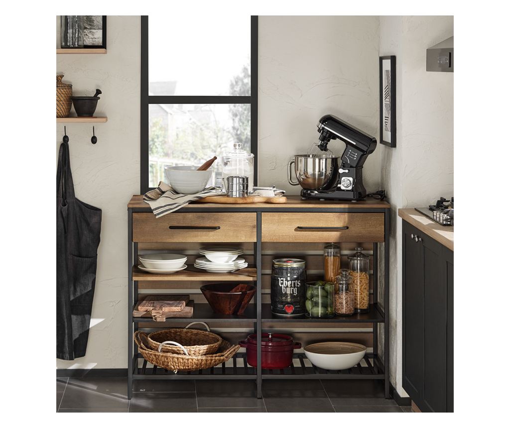 SoBuy βοηθητικά έπιπλα κουζίνασ, υπουργικό συμβούλιο με τροχούς, ραφια για φουρνο μικροκυματων FSB85-PF - 12