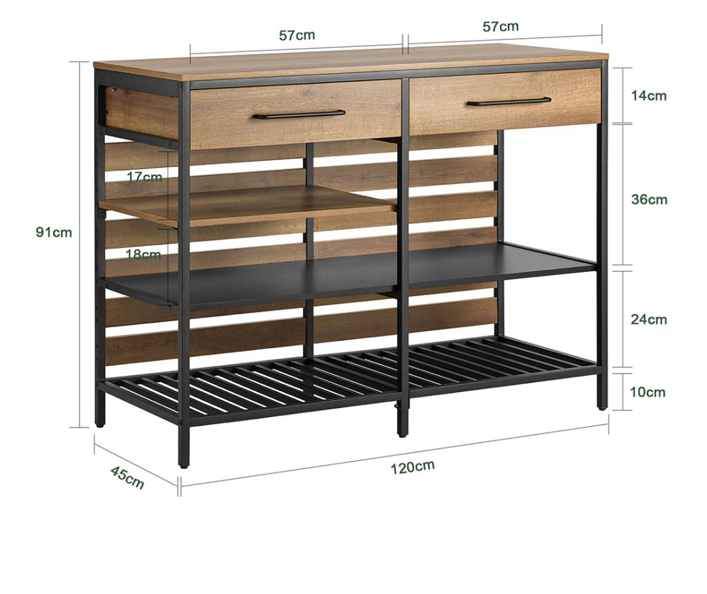 SoBuy βοηθητικά έπιπλα κουζίνασ, υπουργικό συμβούλιο με τροχούς, ραφια για φουρνο μικροκυματων FSB85-PF - 13