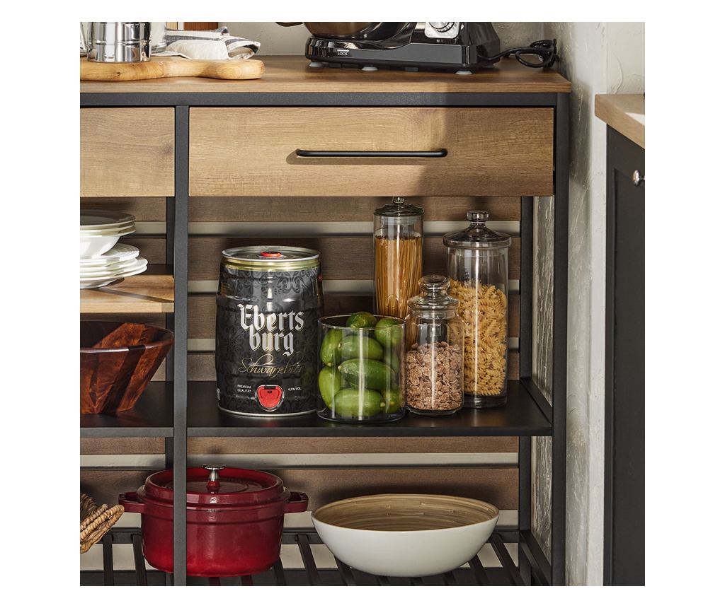 SoBuy βοηθητικά έπιπλα κουζίνασ, υπουργικό συμβούλιο με τροχούς, ραφια για φουρνο μικροκυματων FSB85-PF - 15