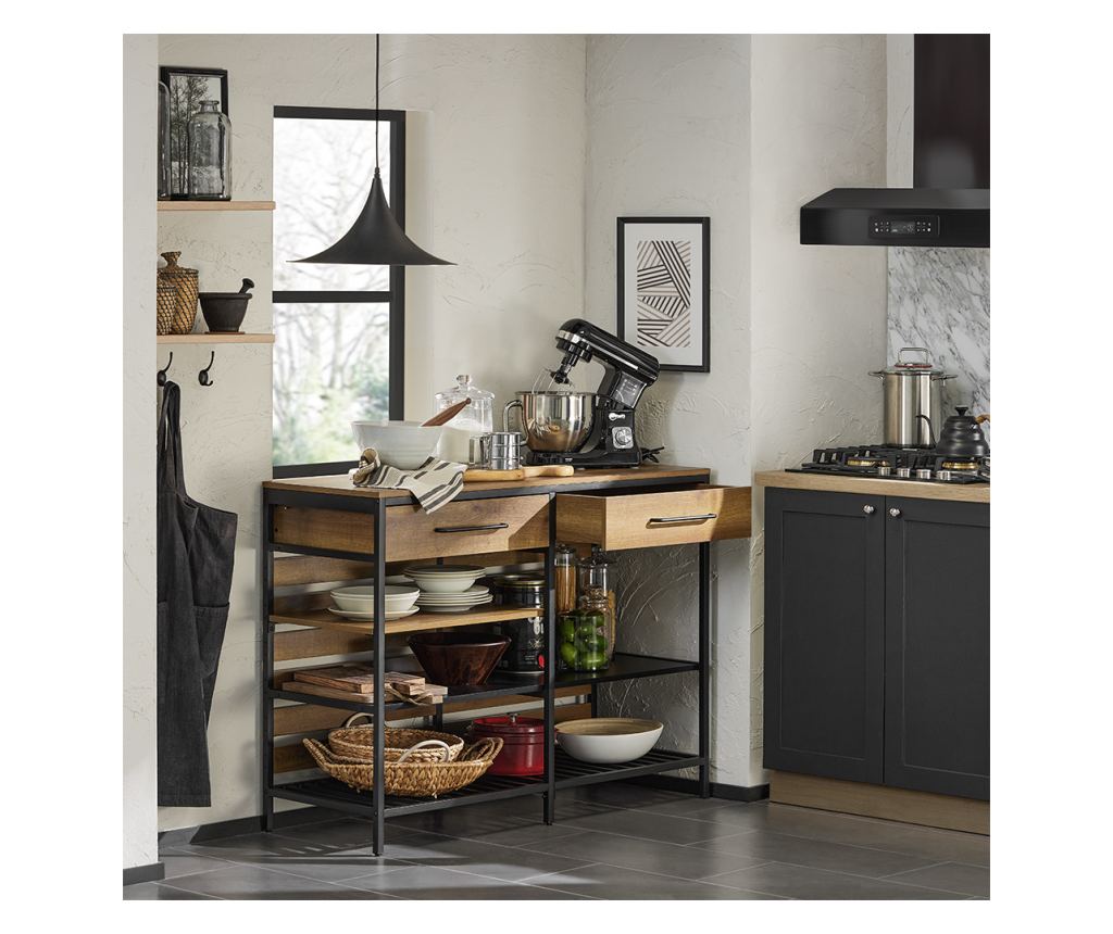 SoBuy βοηθητικά έπιπλα κουζίνασ, υπουργικό συμβούλιο με τροχούς, ραφια για φουρνο μικροκυματων FSB85-PF - 19