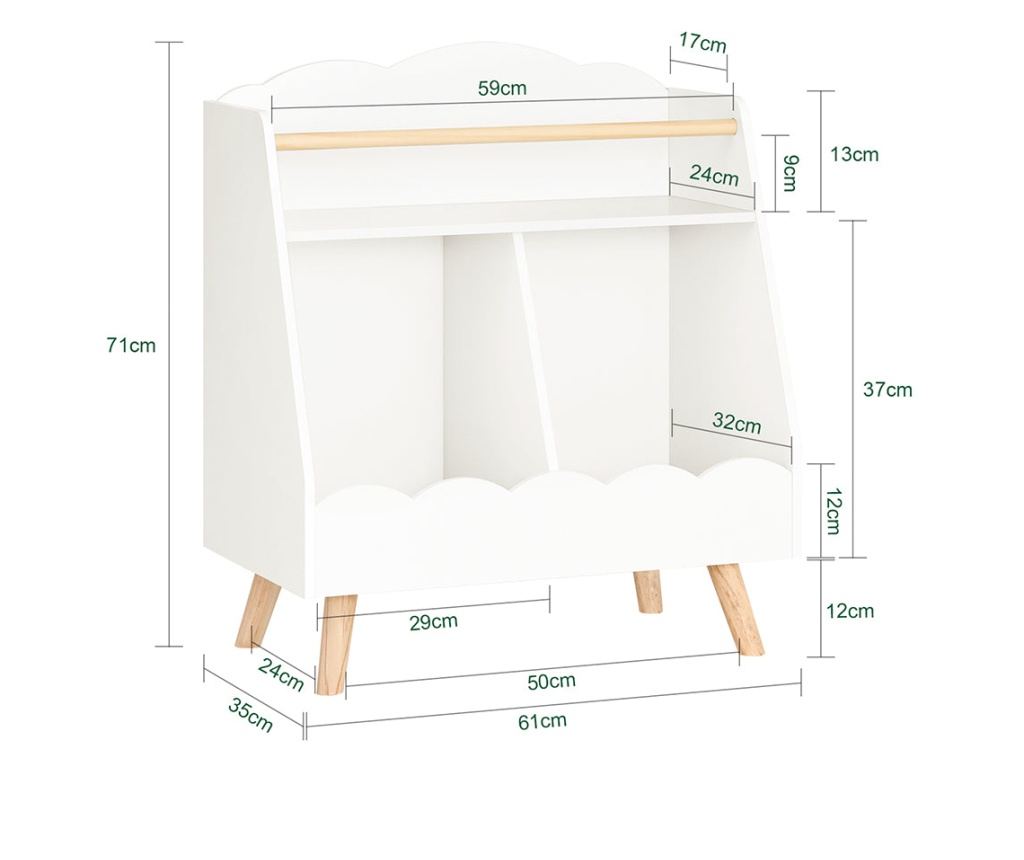 SoBuy Raft pentru copii 61x35x71cm KMB100-K-W - 12