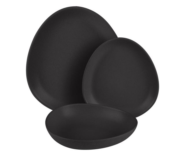 Σετ πιάτων 18 τεμαχίων Matte Black Berlinger Haus BH 10021