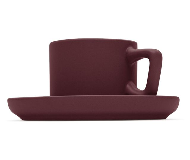 Set 4 cani cu farfurii Leonardo Berlinger Haus BH 10017, visiniu