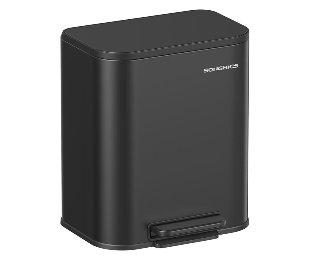 Kanta za smeće, čelik, PP plastika, crna, 36.6x30x42.5 cm - 2