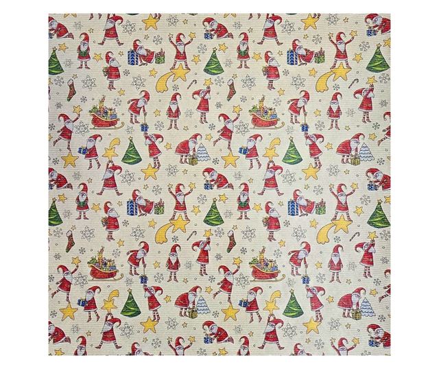 Kraft papir za zamatanje poklona, Djed Božićnjak leti na zvjezdici, 200x70 cm