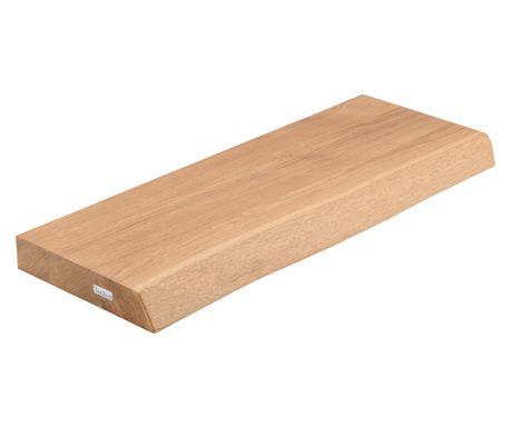 Polica od punog drveta, hrast - prirodni rubovi 60x22x4 cm