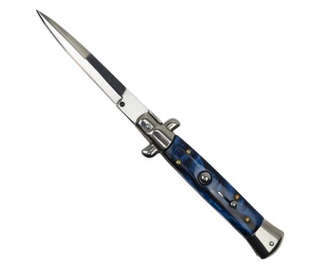 Automat kést, Blue Marble, stiletto penge, 23 cm