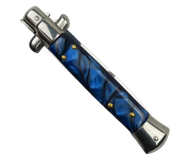 Αυτόματο μαχαίρι Blue Marble, λεπίδα στιλέτο, 33 εκ.