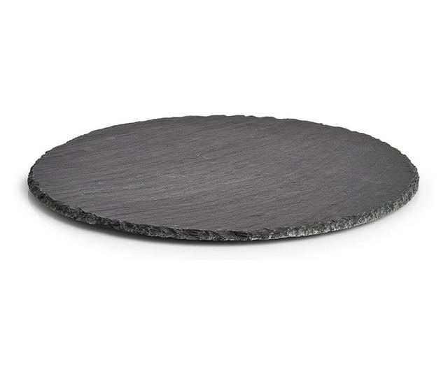 Zeller tálalótányér, pala, 30x0,4-0,6 cm, fekete