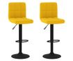 Barski stoli, 2 kosa, gorčično rumena, žamet