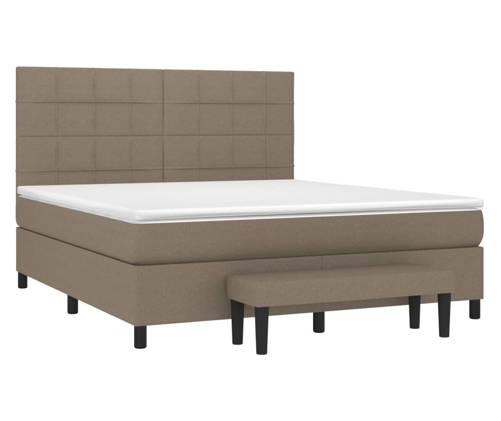 Континентално легло с матрак, тъмносиво, 180x200 см, текстил - 3