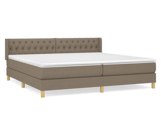 Боксспринг легло с матрак, таупе, 200x200 см, текстил