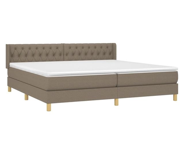 Боксспринг легло с матрак, таупе, 200x200 см, текстил