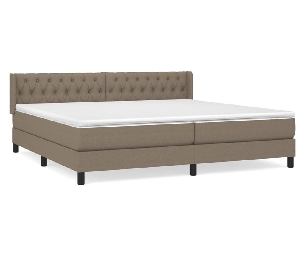 Боксспринг легло с матрак, тъмносиво, 200x200 см, текстил - 2