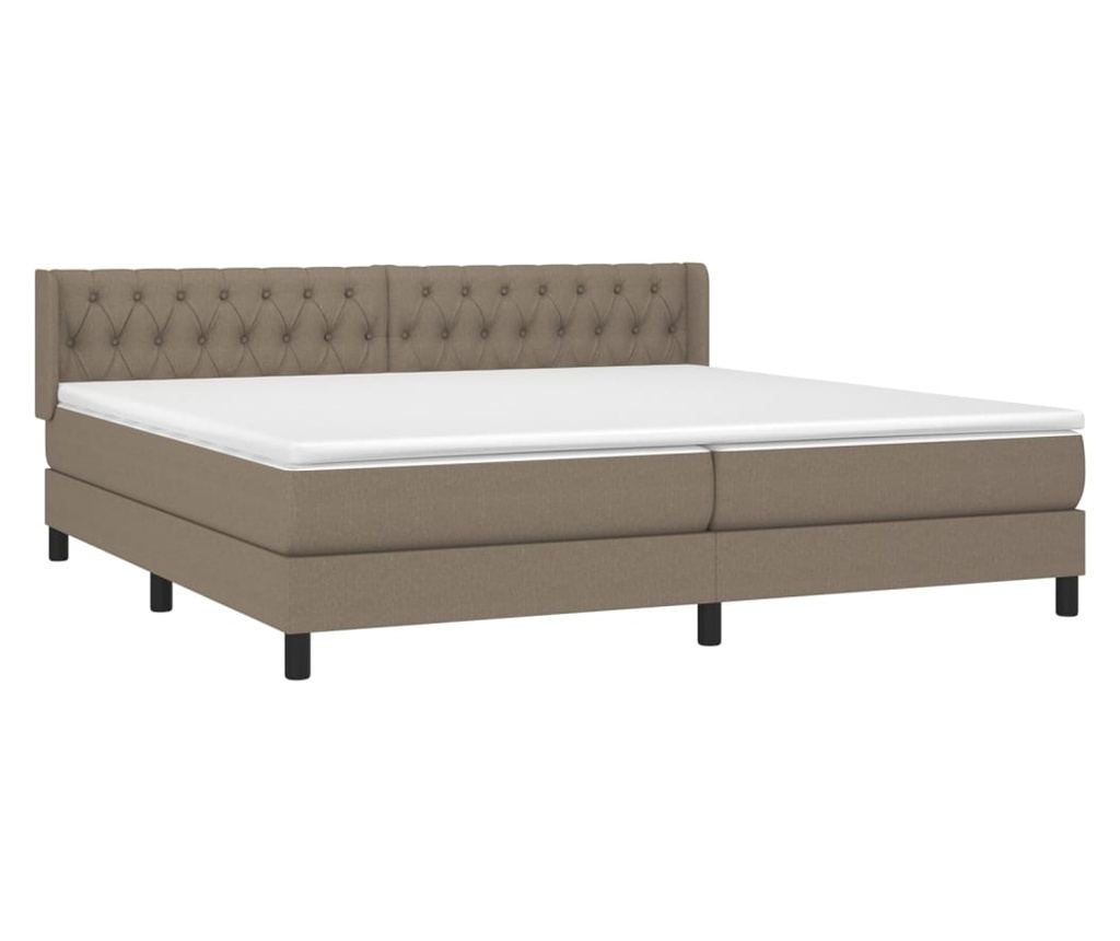 Боксспринг легло с матрак, тъмносиво, 200x200 см, текстил - 3