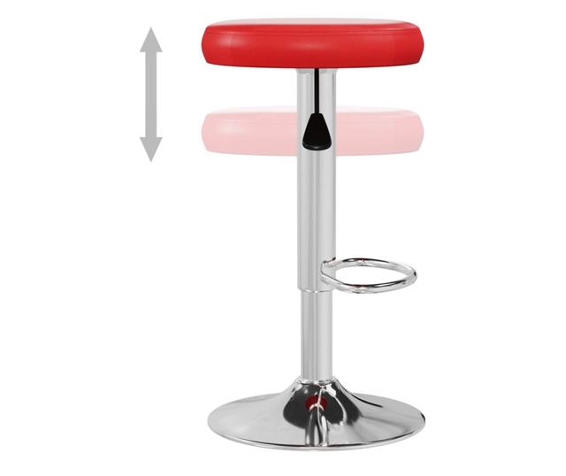 Barski stoli, 2 kosa, rdeče, umetno usnje