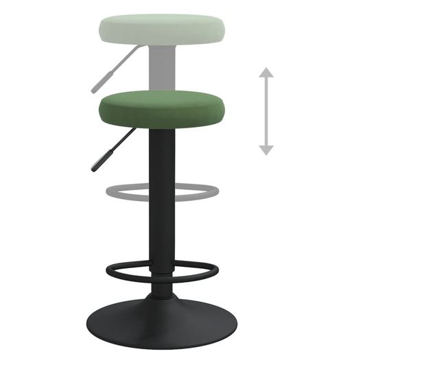 Barski stoli, 2 kosa, temno zeleni, žamet