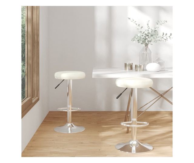 Barski stoli, 2 kosa, kremni, umetno usnje