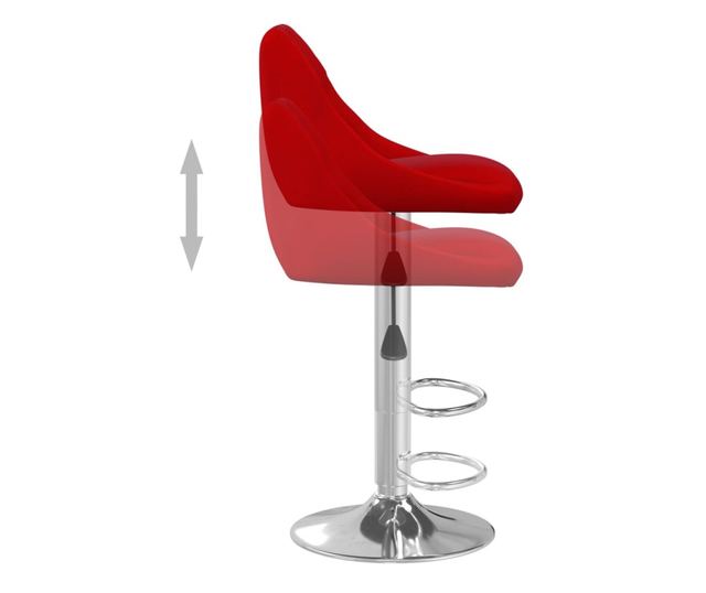 Barski stol, vinsko rdeča, žamet