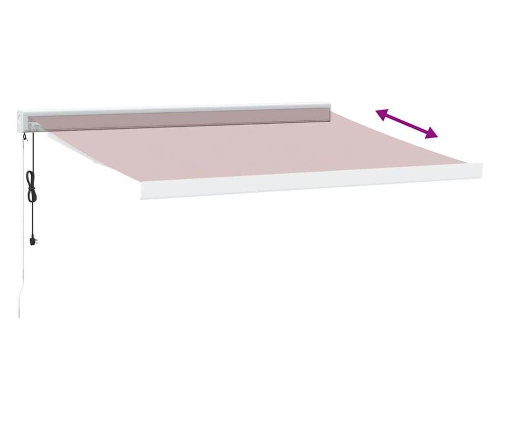 Автоматична прибираща се тента, бордо, 350x250 см - 5