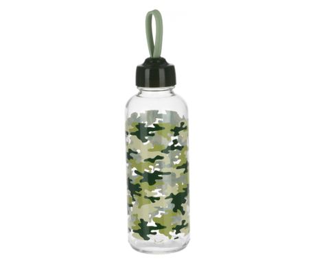 Μπουκάλι νερού Excellent Houseware, γυαλί, 6.5x21 εκ., 450 ml, πράσινο