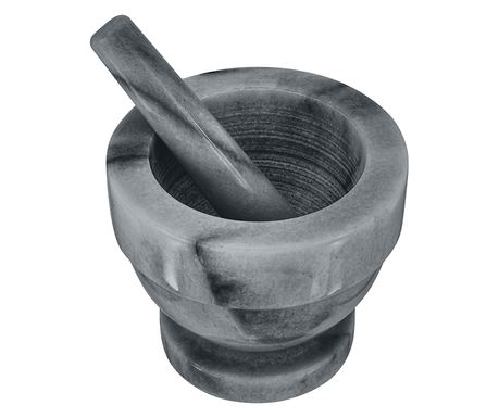 Mozsár mozsártörővel Judge, márvány, 13x11,5 cm, szürke
