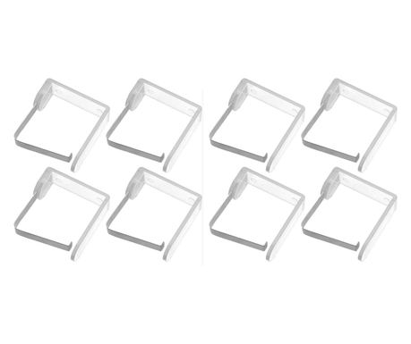 Set 8 clipsuri masa Kiváló háztartási eszközök, műanyag, 5x4 cm, átlátszó