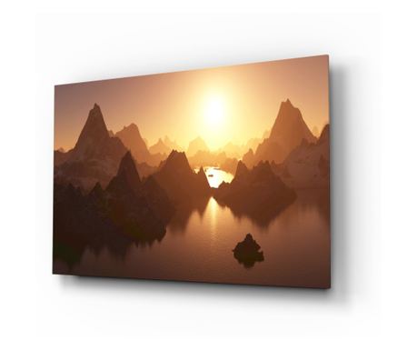 Poslikava na zaščiteno steklo, Mountain  72 x 46 cm