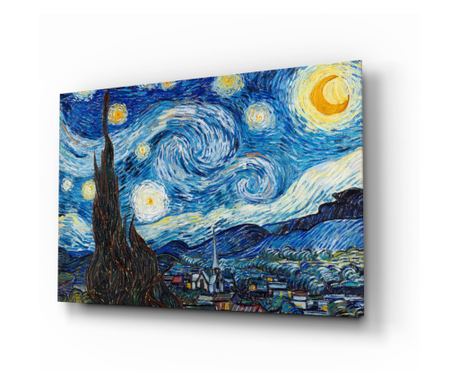 Poslikava na zaščiteno steklo, Van Gogh Starry Night  110 x 70 cm
