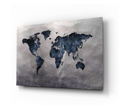 Poslikava na zaščiteno steklo, World Map  72 x 46 cm