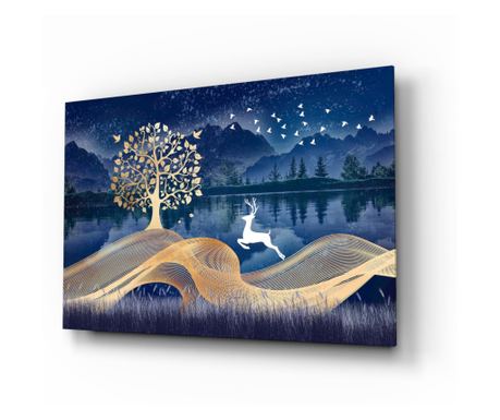 Poslikava na zaščiteno steklo, Magic Deer  72 x 46 cm