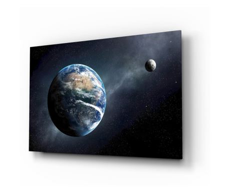 Poslikava na zaščiteno steklo, Earth  72 x 46 cm