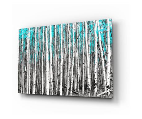 Poslikava na zaščiteno steklo Blue Forest  110 x 70 cm